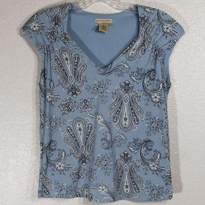 COPY - Apostrophe V Neck Blouse Paisley Design Small 6-8